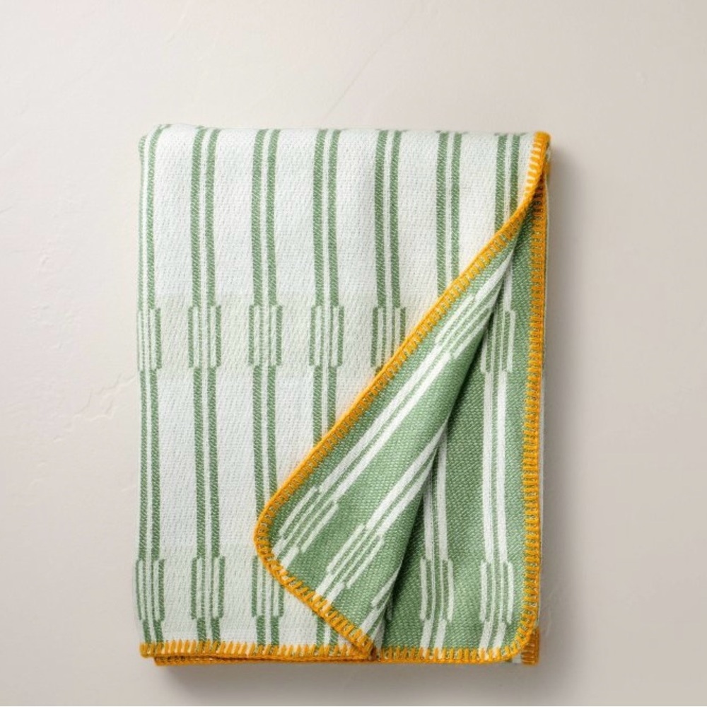 Broken Stripe Border Stitch Throw Blanket